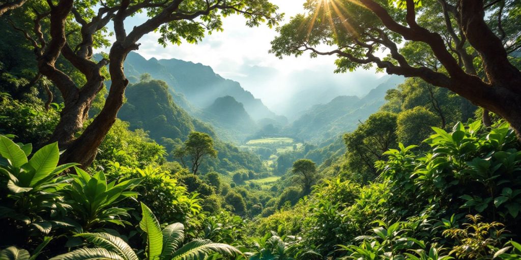 Pemandangan taman nasional Banyuwangi yang indah dan alami.